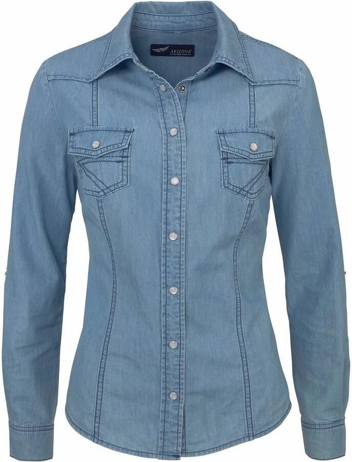 Arizona Jeans blouse Met drukknopen in parelmoer-look - Foto 2