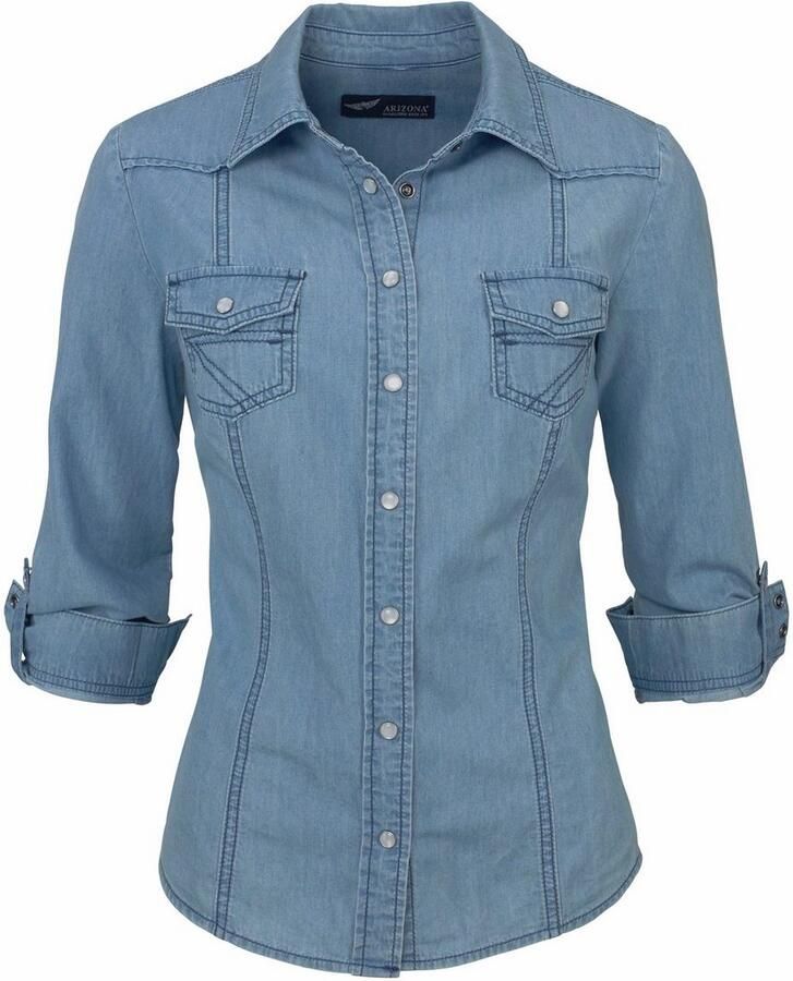 Arizona Jeans blouse Met drukknopen in parelmoer-look