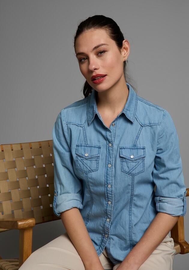 Arizona Jeans blouse Met drukknopen in parelmoer-look - Foto 9