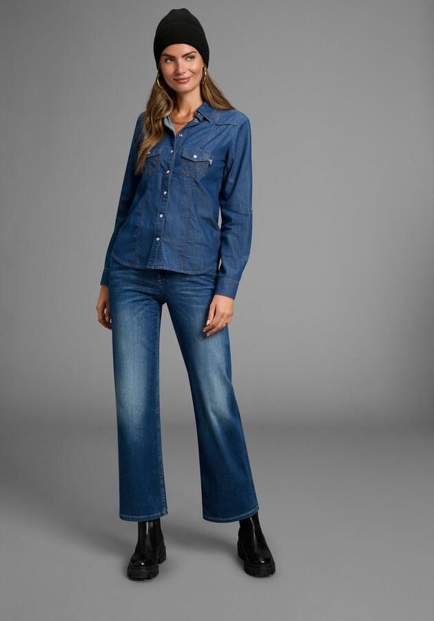 Arizona Jeans blouse Met drukknopen in parelmoer-look - Foto 4