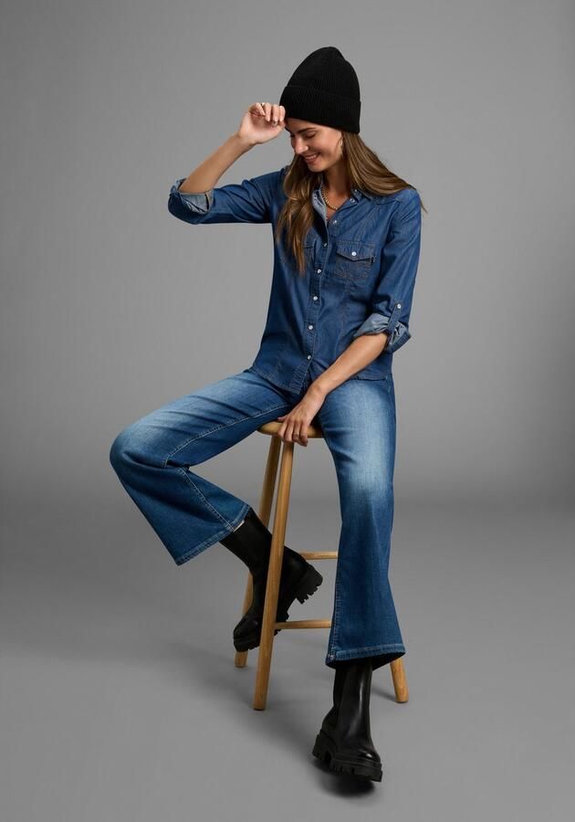 Arizona Jeans blouse Met drukknopen in parelmoer-look - Foto 5