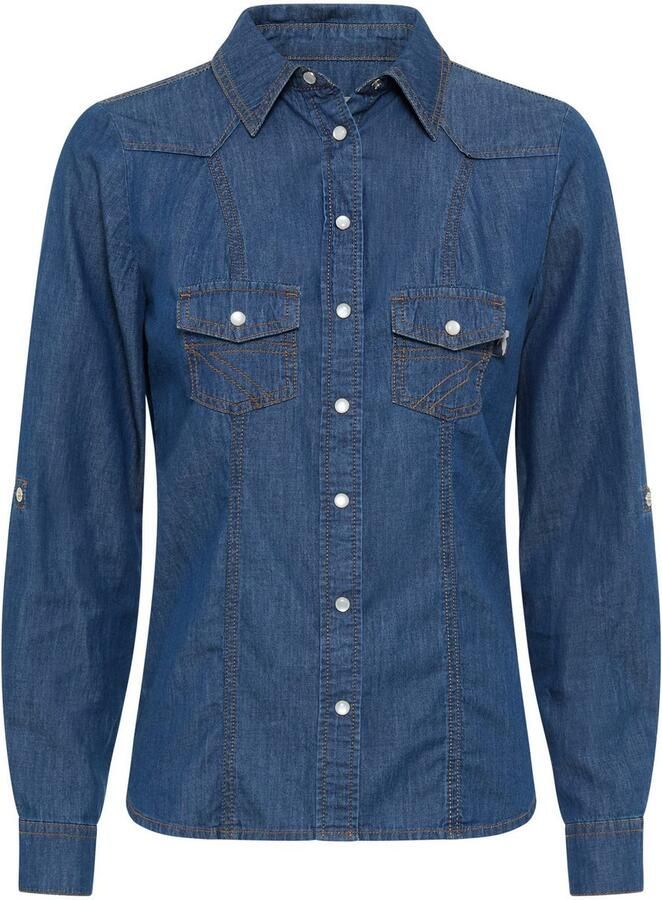 Arizona Jeans blouse Met drukknopen in parelmoer-look