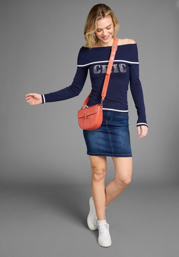 Laura Scott Trui met car hals met tekst van glitterstenen en sierparels - Foto 5