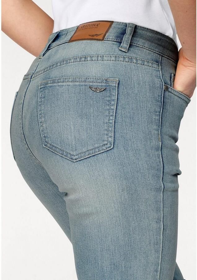 Arizona Jeansbermuda smalle pasvorm opgerolde zoom used-wassing hoge taille - Foto 8