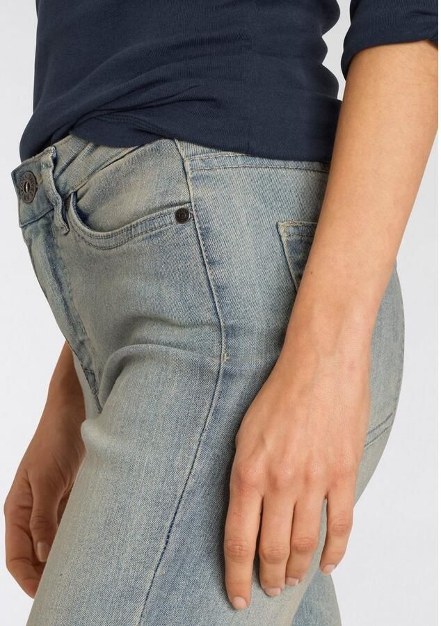 Arizona Jeansbermuda smalle pasvorm opgerolde zoom used-wassing hoge taille - Foto 2