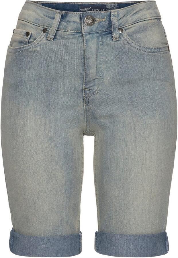 Arizona Jeansbermuda smalle pasvorm opgerolde zoom used-wassing hoge taille - Foto 5