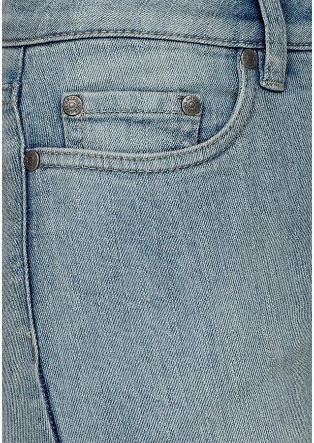 Arizona Jeansbermuda smalle pasvorm opgerolde zoom used-wassing hoge taille