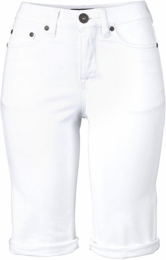 Arizona Jeansbermuda smalle pasvorm opgerolde zoom used-wassing hoge taille - Foto 8