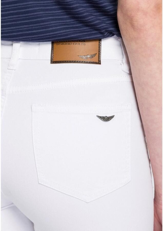 Arizona Jeansbermuda smalle pasvorm opgerolde zoom used-wassing hoge taille