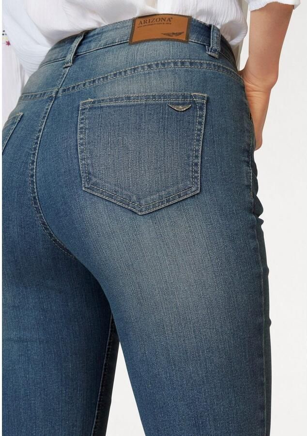 Arizona Jeansbermuda smalle pasvorm opgerolde zoom used-wassing hoge taille - Foto 2