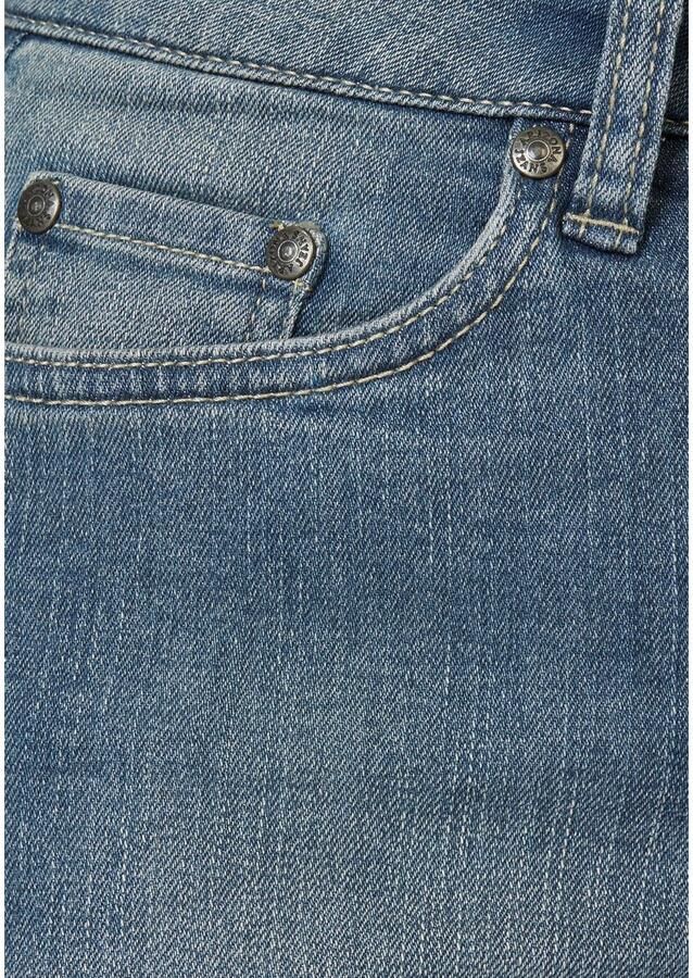 Arizona Jeansbermuda smalle pasvorm opgerolde zoom used-wassing hoge taille