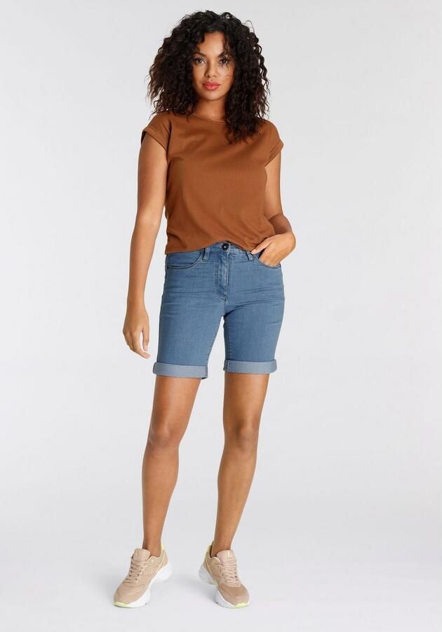 Arizona Jeansbermuda wijde pasvorm korte pasvorm hoge taille - Foto 6