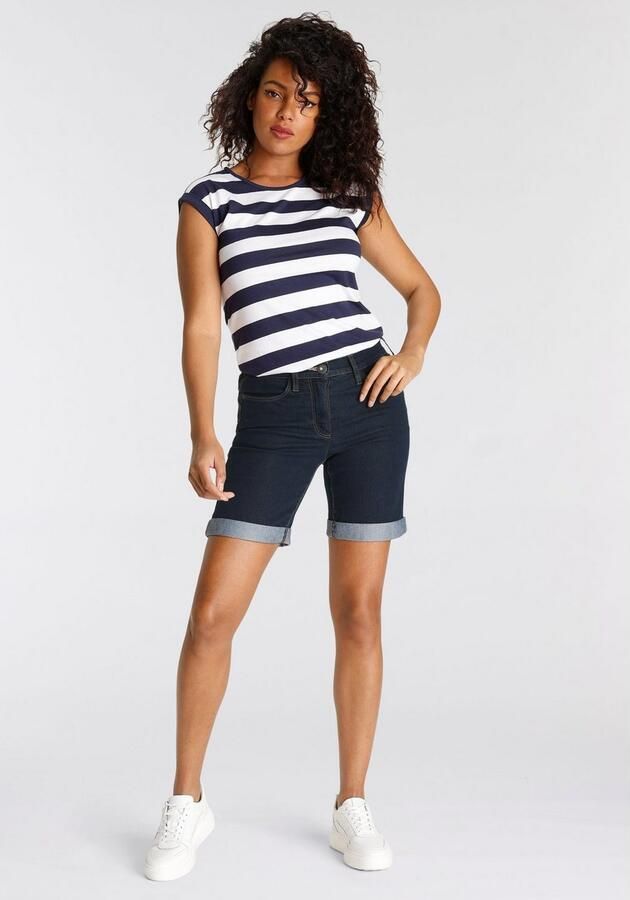 Arizona Jeansbermuda wijde pasvorm korte pasvorm hoge taille - Foto 6