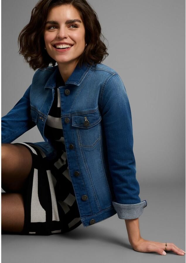 Arizona Jeansjack van katoenmix figuurvolgend in stretchkwaliteit