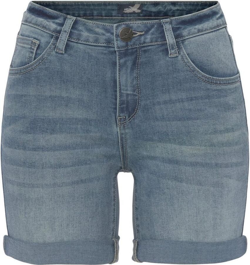 Arizona Jeansshort Ultra Stretch extra strak gesneden opgerolde beenafsluitingen