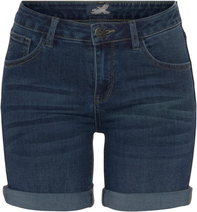 Arizona Jeansshort Ultra Stretch extra strak gesneden opgerolde beenafsluitingen