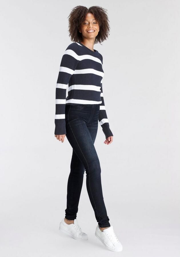 Arizona Trui met ronde hals van grofbreisel in streepdesign - Foto 6