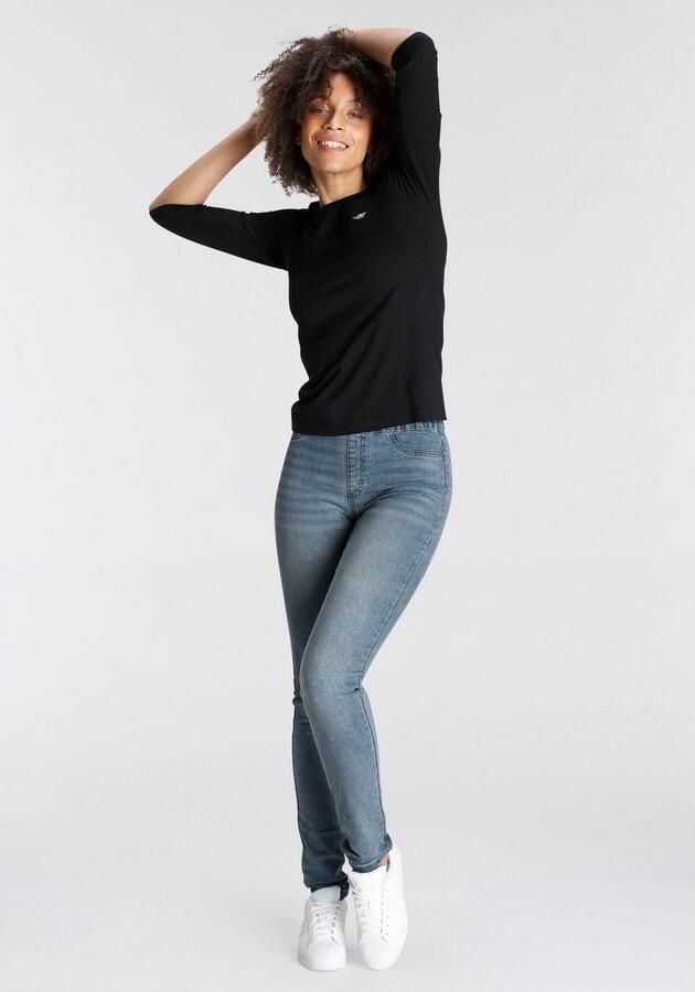 Arizona Jeggings Met een licht thermo effect extra-strak gesneden hoge taille met muntzakje - Foto 4