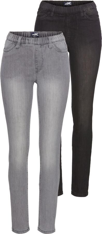 Arizona Jeggings strakke pasvorm skinny jeans used-look-wassing hoge taille (Set van 2) - Foto 5