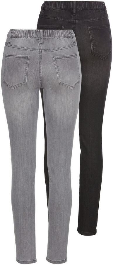 Arizona Jeggings strakke pasvorm skinny jeans used-look-wassing hoge taille (Set van 2) - Foto 4