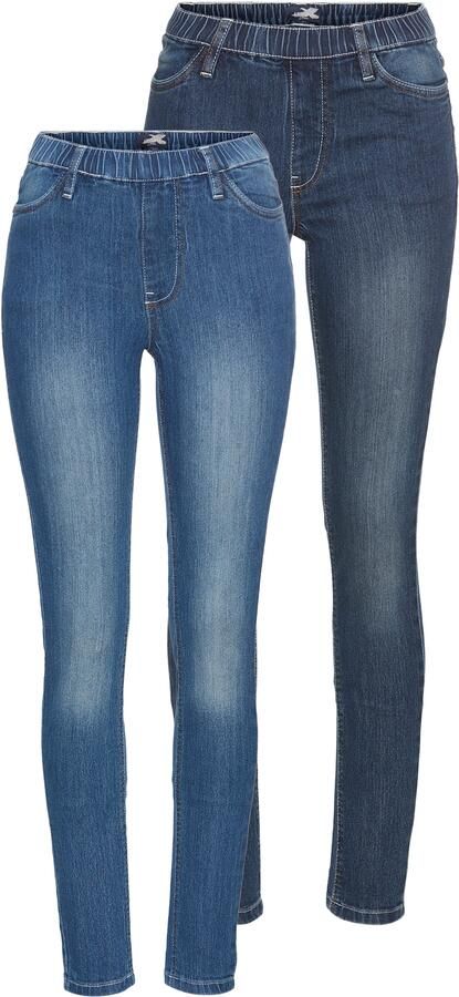 Arizona Jeggings strakke pasvorm skinny jeans used-look-wassing hoge taille (Set van 2) - Foto 5