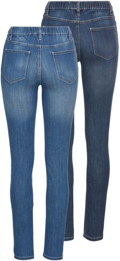 Arizona Jeggings strakke pasvorm skinny jeans used-look-wassing hoge taille (Set van 2) - Foto 4