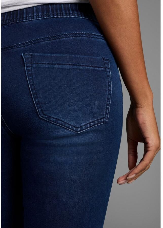 Arizona Jog-jeansbermuda hoge taille opgerolde broekafsluitingen used-look