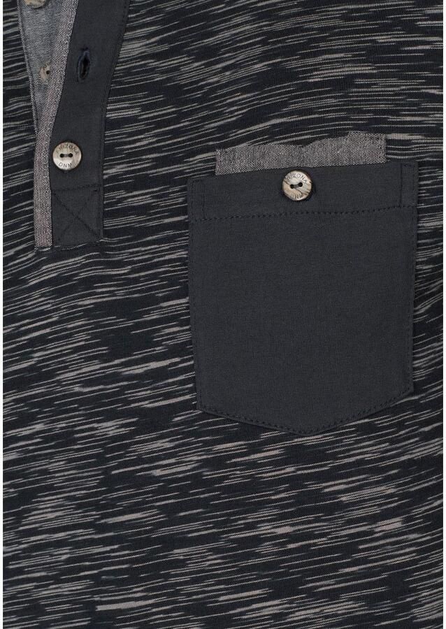 Arizona Longsleeve Lange mouwen gemêleerde look ronde hals met knoopsluiting