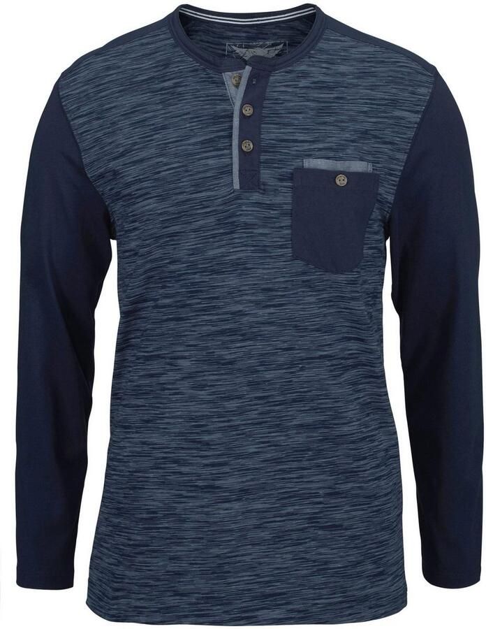 Arizona Longsleeve Lange mouwen gemêleerde look ronde hals met knoopsluiting - Foto 7