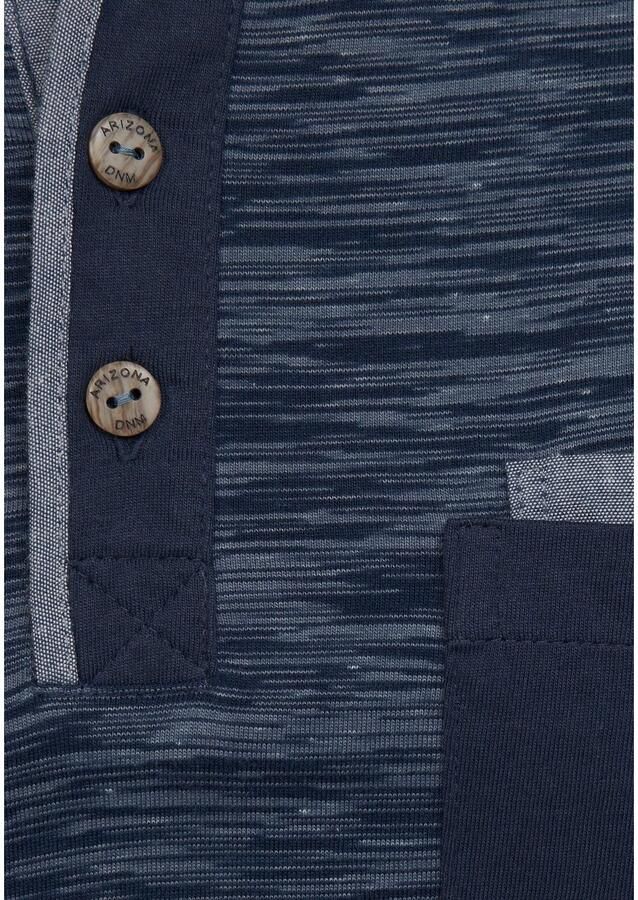 Arizona Longsleeve Lange mouwen gemêleerde look ronde hals met knoopsluiting