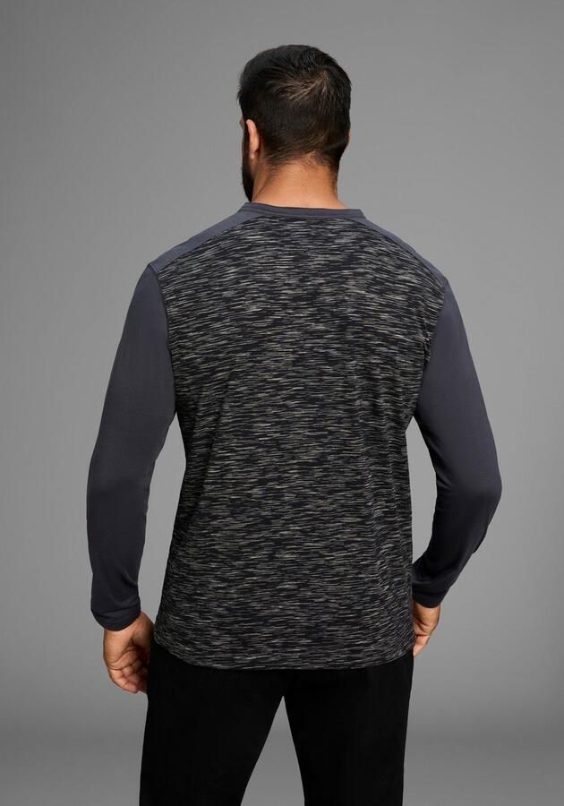 Arizona Longsleeve Lange mouwen gemêleerde look ronde hals met knoopsluiting - Foto 4