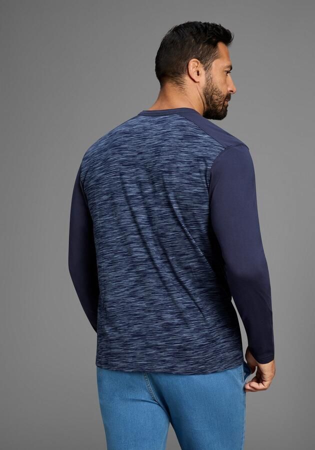 Arizona Longsleeve Lange mouwen gemêleerde look ronde hals met knoopsluiting - Foto 3