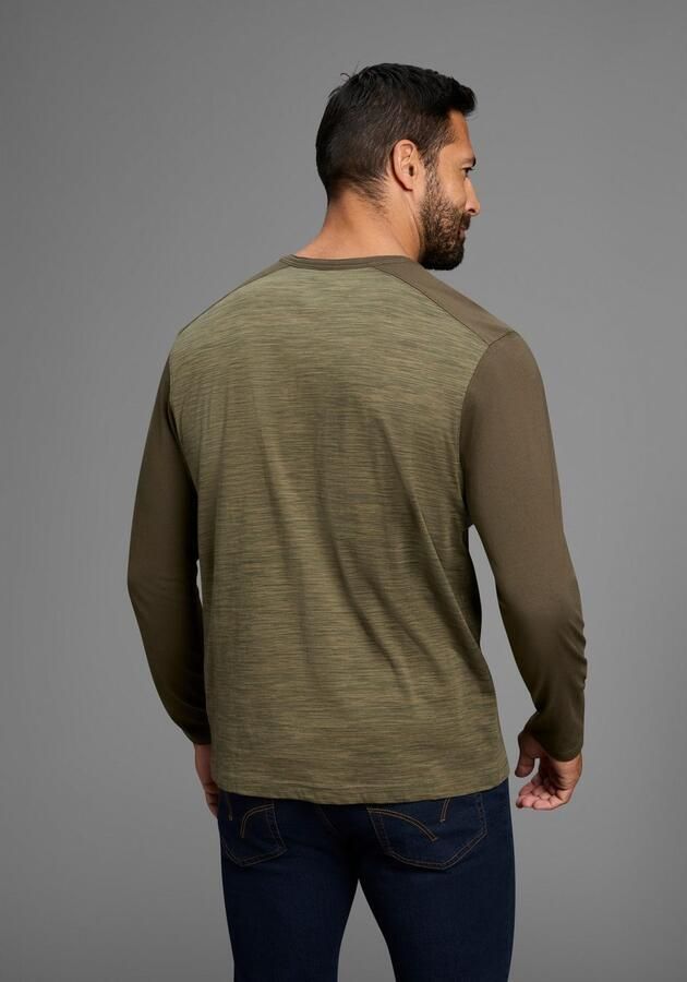 Arizona Longsleeve Lange mouwen gemêleerde look ronde hals met knoopsluiting - Foto 3