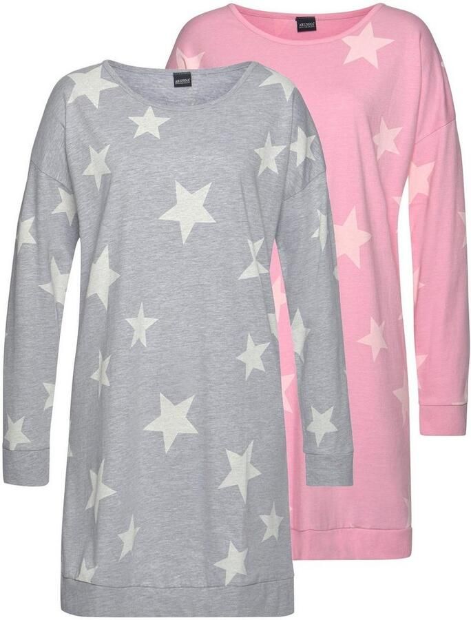 Arizona Nachthemd in gemêleerde look (Set van 2)