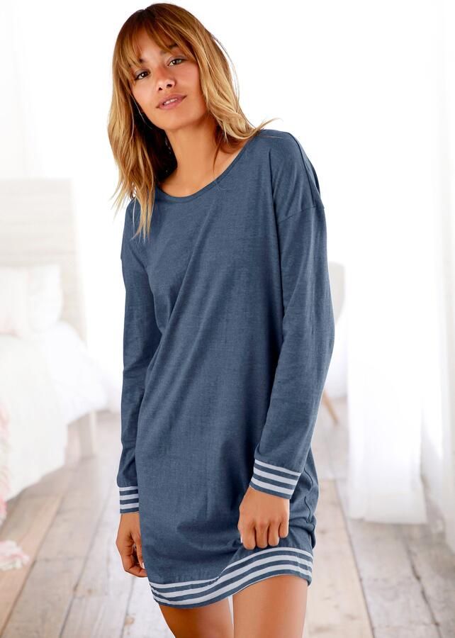 Arizona Nachthemd met gestreepte boorden - Foto 4