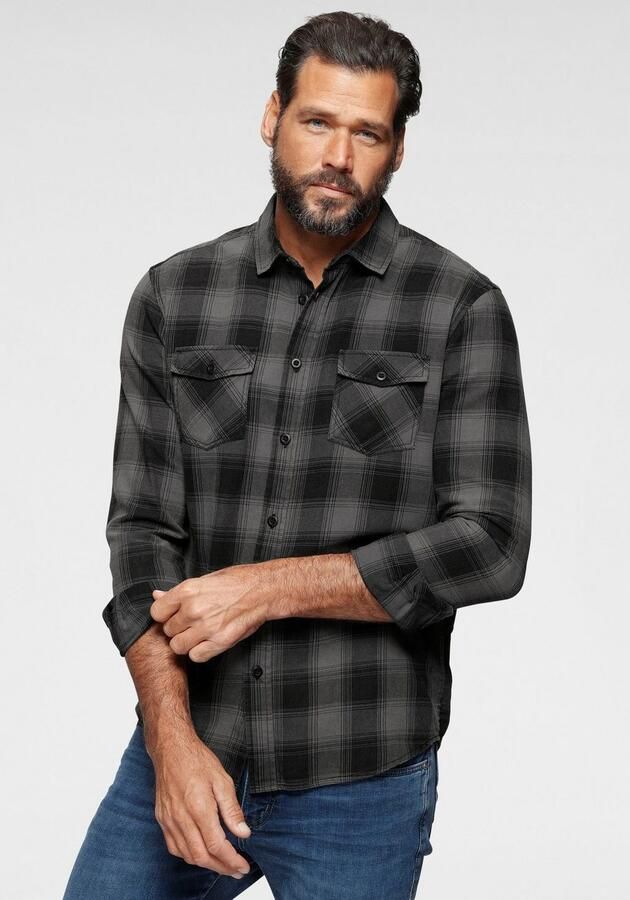 Arizona Overhemd met lange mouwen trendy ruit en borstzakken - Foto 6