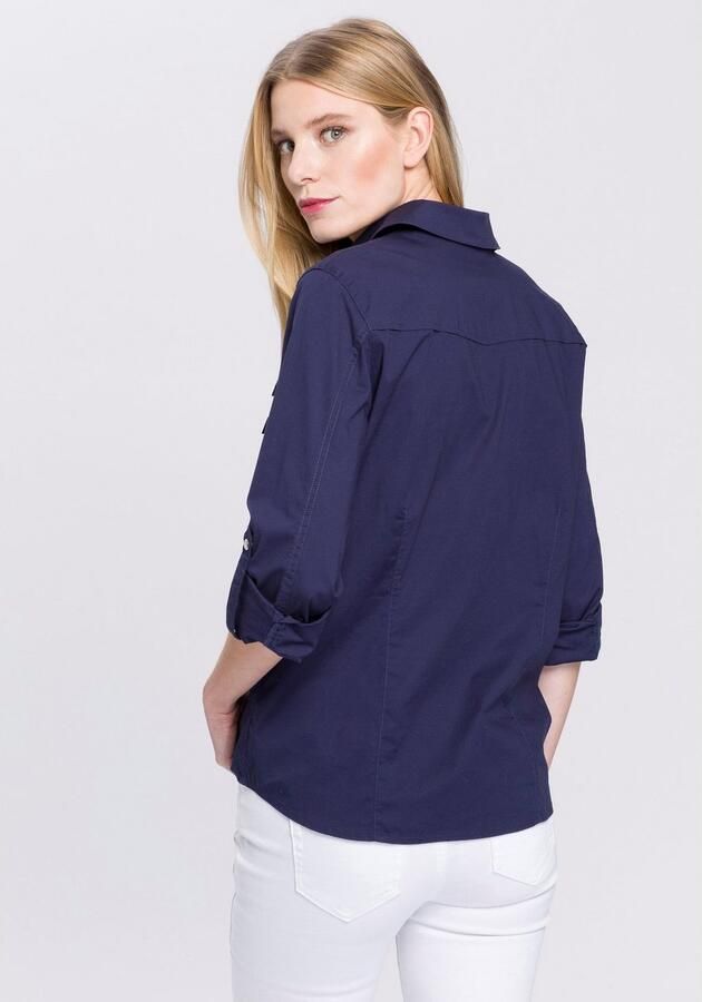 Arizona Overhemdblouse Met drukknopen in parelmoer-look - Foto 5