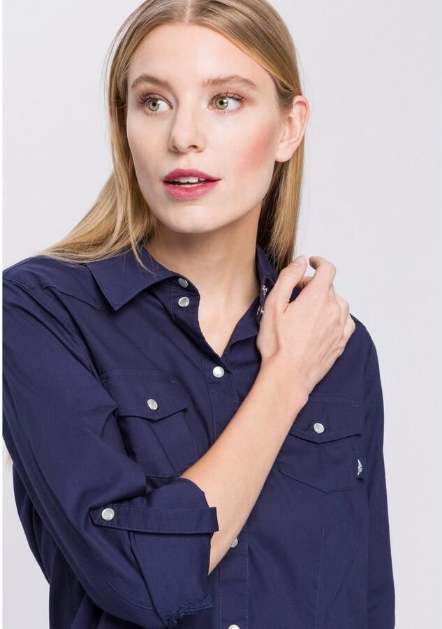 Arizona Overhemdblouse Met drukknopen in parelmoer-look - Foto 4