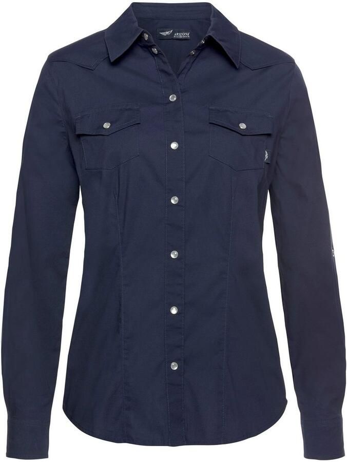 Arizona Overhemdblouse Met drukknopen in parelmoer-look - Foto 2