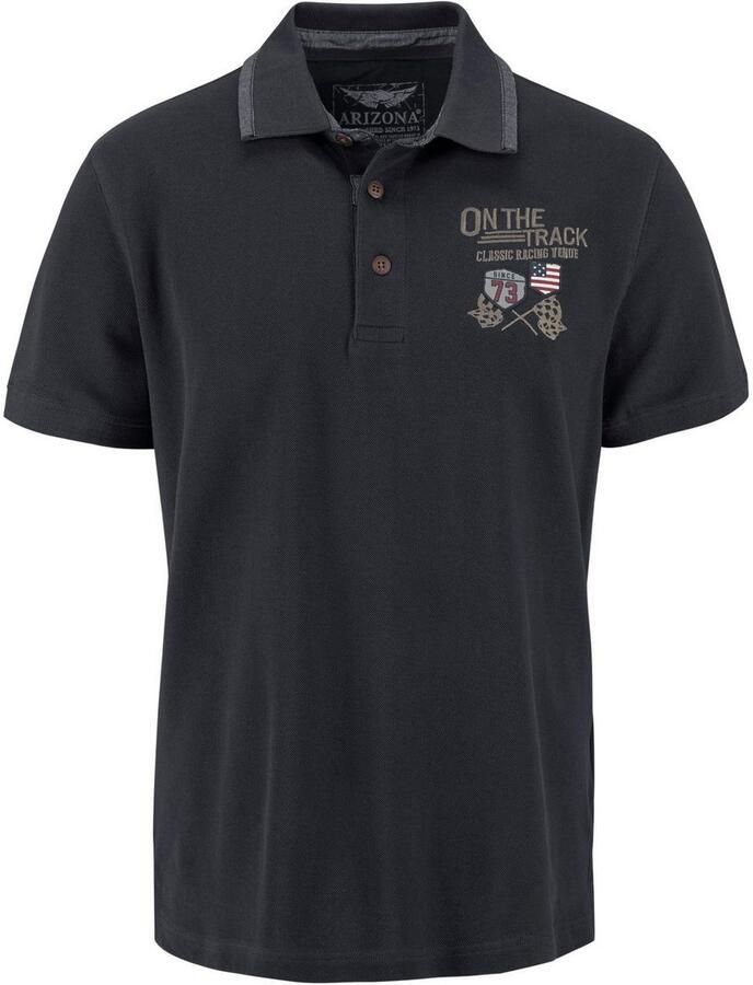 Arizona Poloshirt Korte mouwen met ribboordjes polokraag met knopen