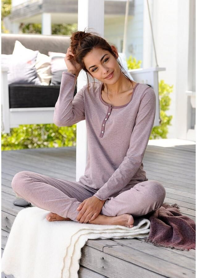 Arizona Pyjama in gemêleerde kwaliteit met knoopsluiting (2-delig 1 stuk) - Foto 2