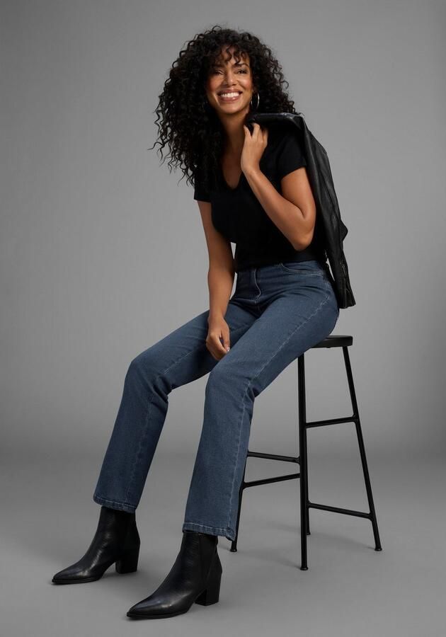 Arizona Rechte jeans Annett comfortabele pasvorm 5-pocket-stijl hoge taille - Foto 4