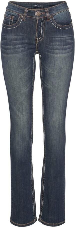 Arizona Rechte jeans Contrastnaden lage taille in 5-pocket-vorm used-look-wassing - Foto 8