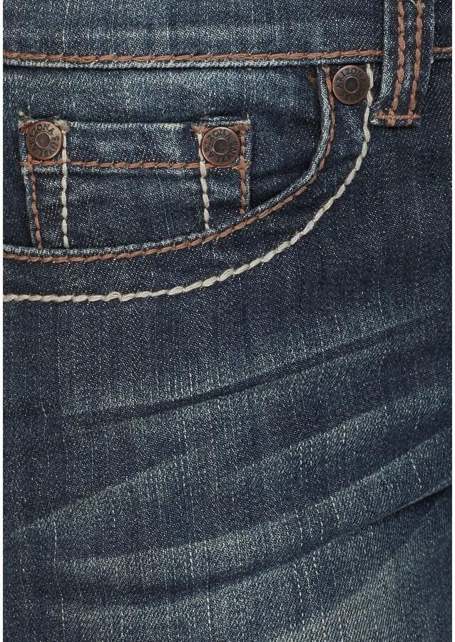 Arizona Rechte jeans Contrastnaden lage taille in 5-pocket-vorm used-look-wassing