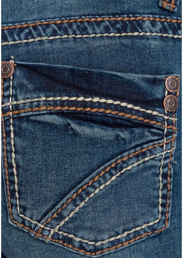 Arizona Rechte jeans Contrastnaden lage taille in 5-pocket-vorm used-look-wassing - Foto 2