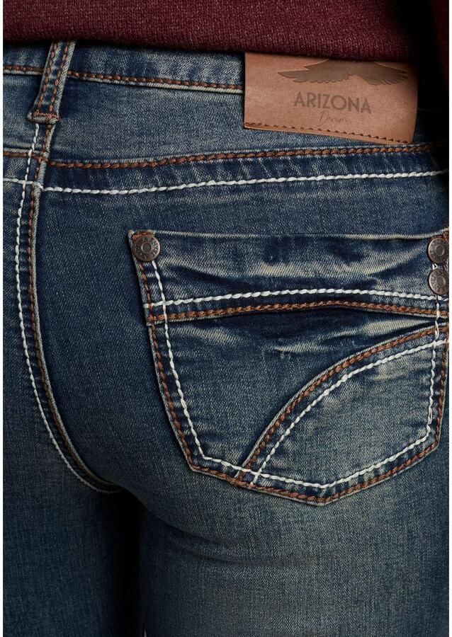 Arizona Rechte jeans Contrastnaden lage taille in 5-pocket-vorm used-look-wassing - Foto 3