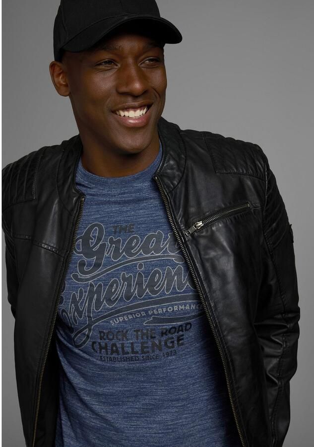 Arizona Shirt met lange mouwen shirt met lange mouwen in een gemêleerde look en modieuze print - Foto 3