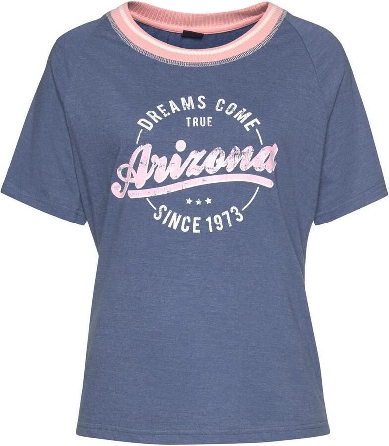 Arizona Shortama in college-look met folieprint (2-delig 1 stuk)