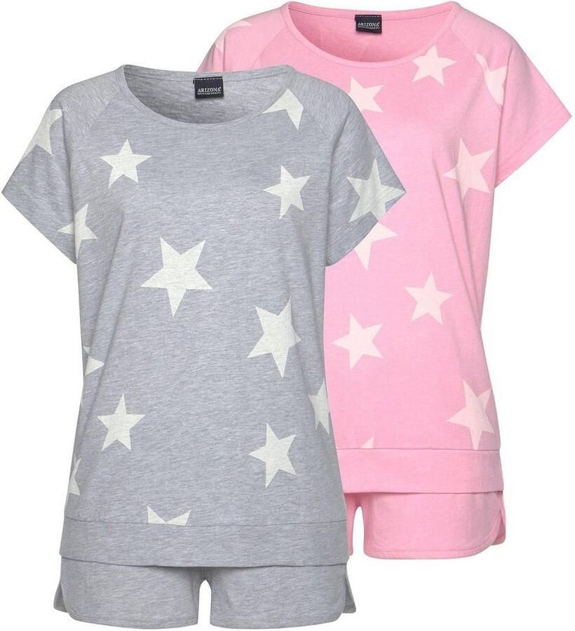 Arizona Shortama in gemêleerde look (4-delig Set van 2)