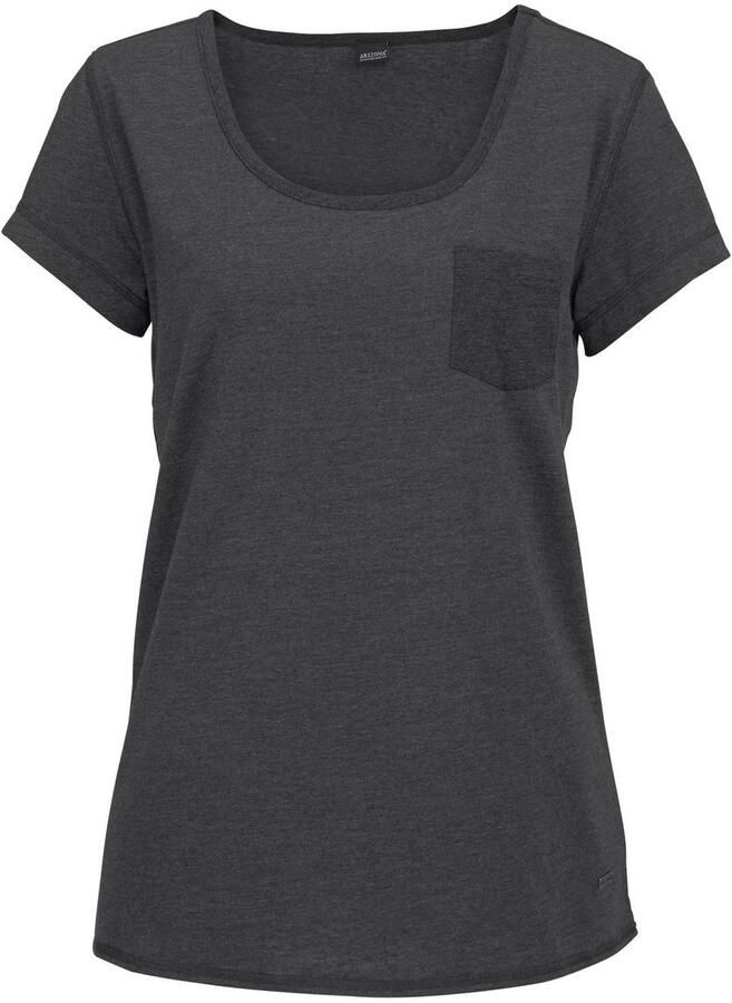 Arizona Shortama mêlee met ronde hals en borstzak (2-delig 1 stuk) - Foto 2